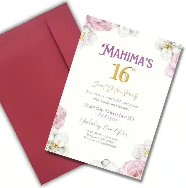 Birthday Party Greetings with Envelope, Multicolor