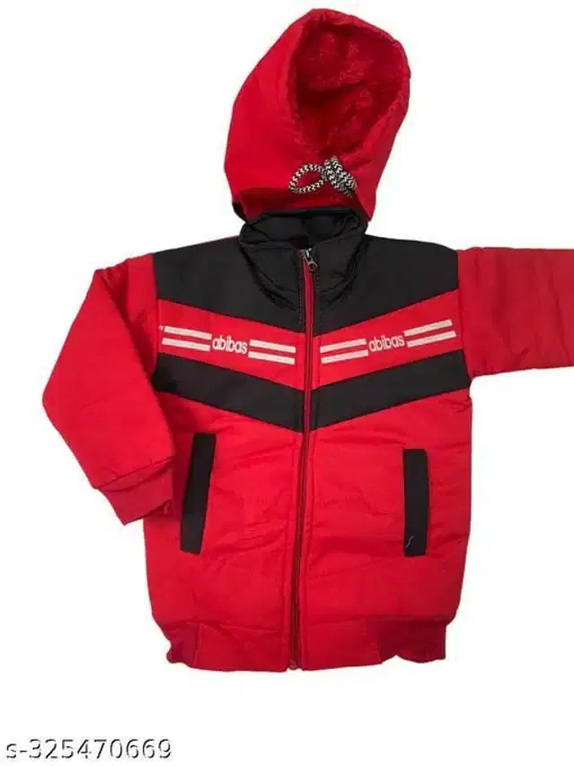 Linen Jacket for Boys (Red & Black, 2-3 Years)