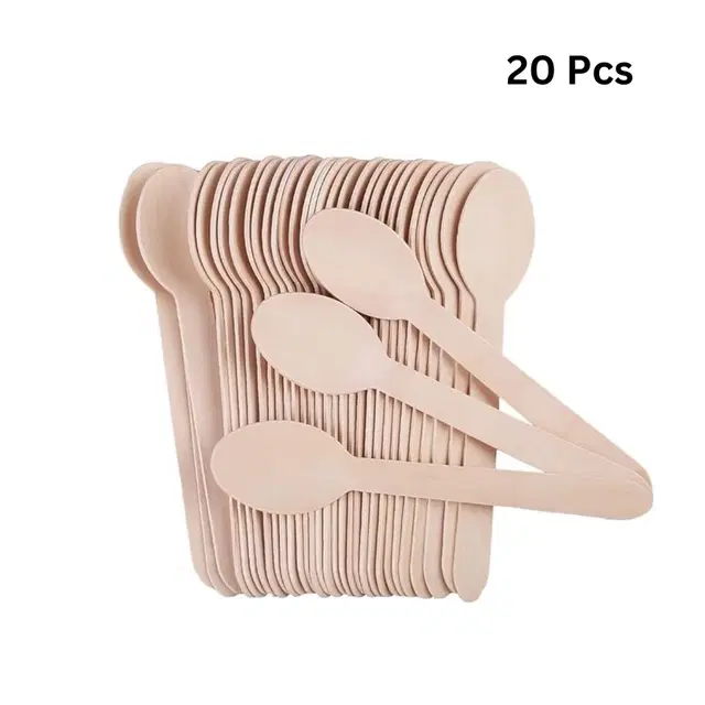 Fiora 25 Pcs Wooden Spoon, 160 mm, Pack of 1