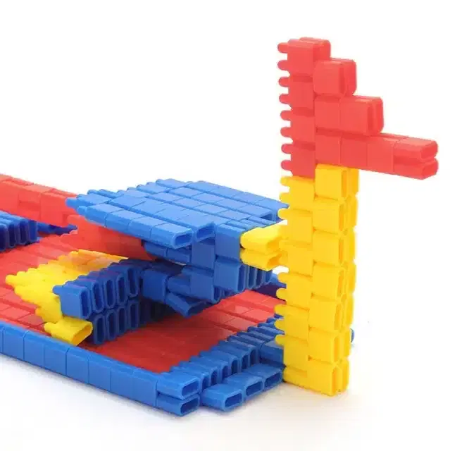 Plastic Educational Bullet 200 Pcs Building Blocks Toy Set for Kids, Multicolor