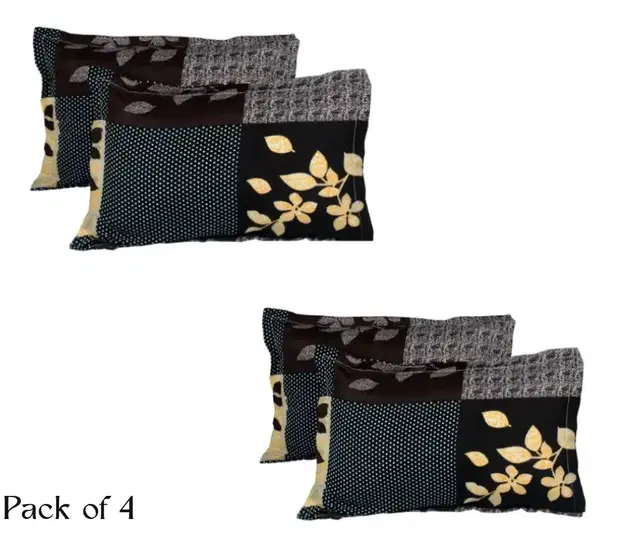 Grover Leaf Pillow Covers Pack of 4 Brown Floral