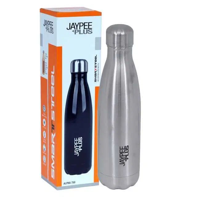 Alpha Stainless Steel Insulated 24 Hours Hot Or Cold Water Bottle, Silver, 750 ml, J-159