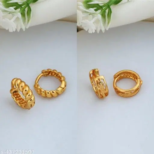 Gold-Plated Earrings/Studs/Bali Combo For Women'S/Girls