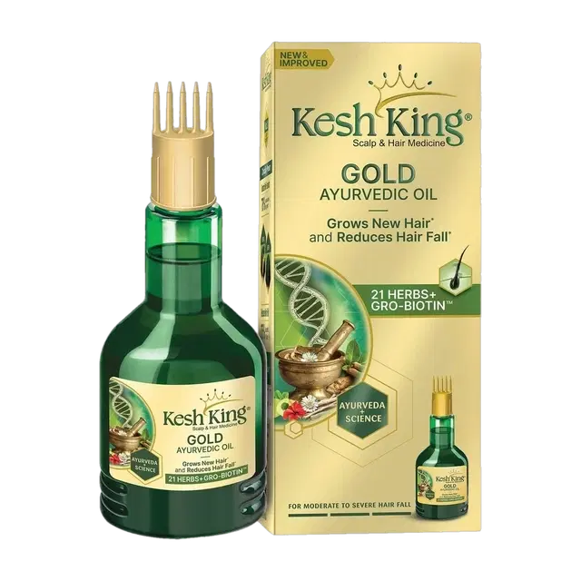 Kesh King Gold Ayurvedic Hair Oil with 21 Herbs and Gro-Biotin 200 ml