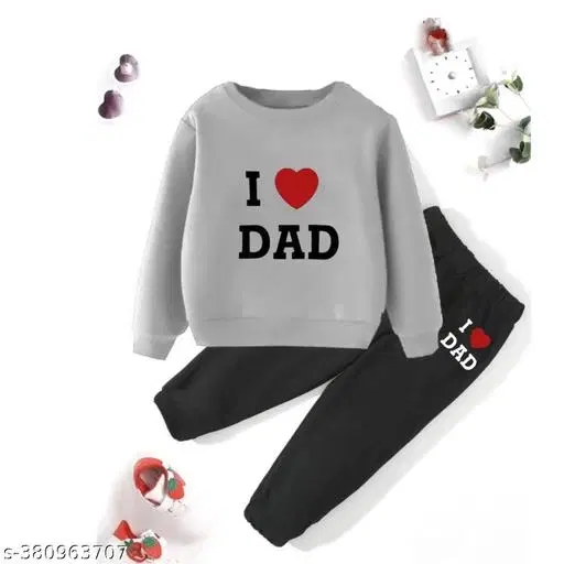 Cotton Blend Printed Clothing Set for Boys, Grey (3-4 Years)