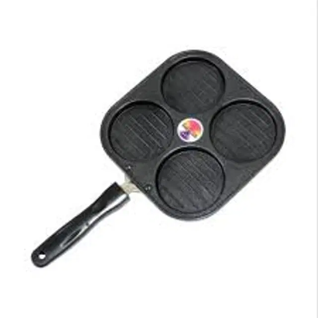 Aluminium 4 Section Appam Maker, Black