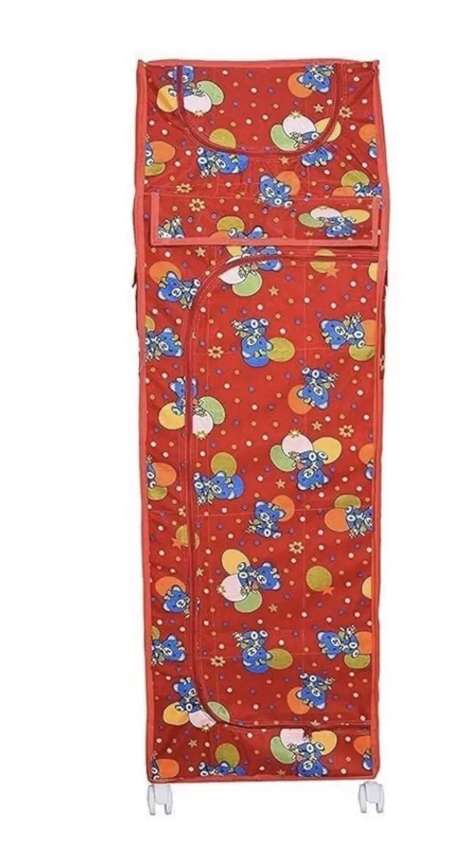 6 Layer Pvc [Plastic] Baby Organiser With Red Printed Zip Cover [diy] Do-It-Yourself