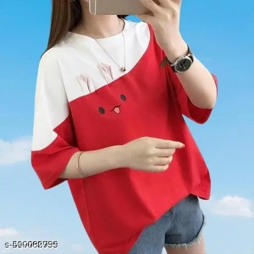 Cotton Blend T-shirt for WoMen, Multicolour (S)