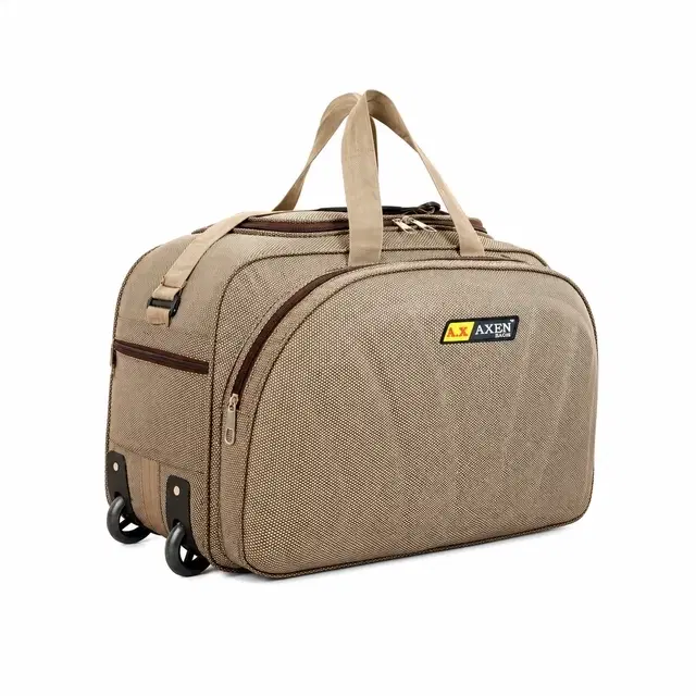 Polyester Trolley Duffel Bag, Brown [60 L]