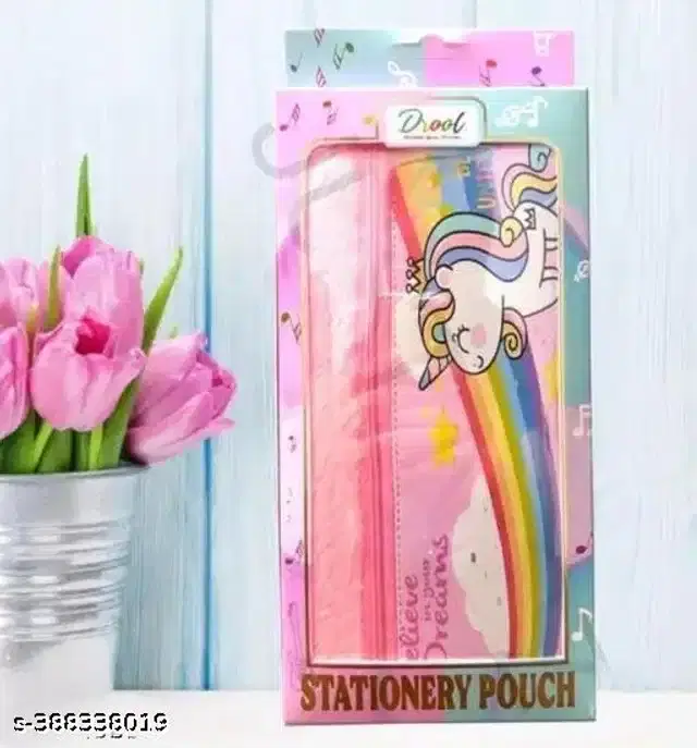 Unicorn Theme Pencil Case, Pink