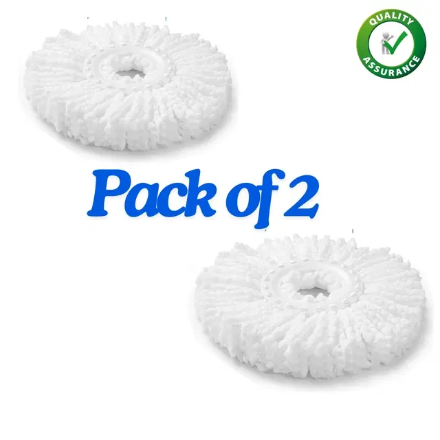 Stainless Steel Spin Mop Refill, White, Pack of 2