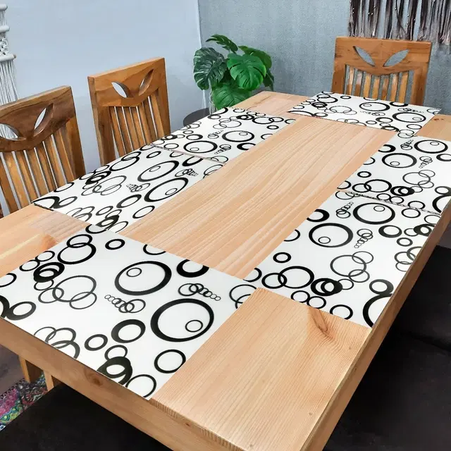 PVC Printed Dining Table Placemats, Multicolor, 30x45 cm, Pack of 6