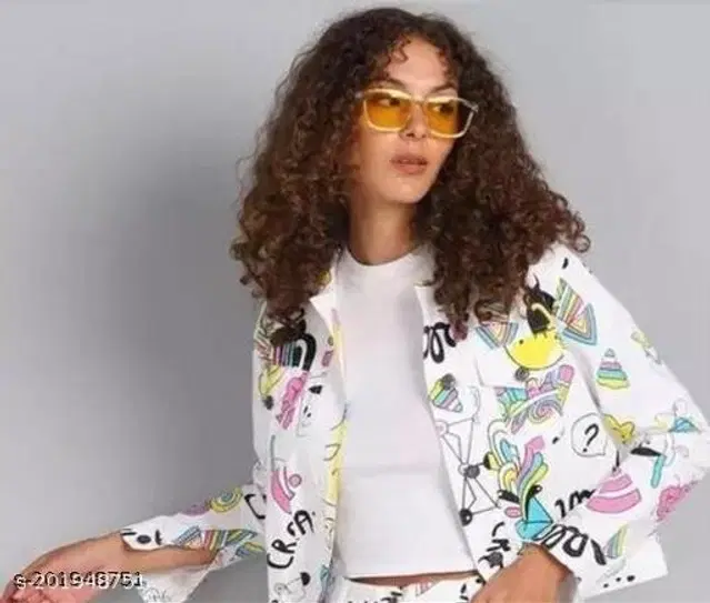 Cotton Jacket for Women (White, S)