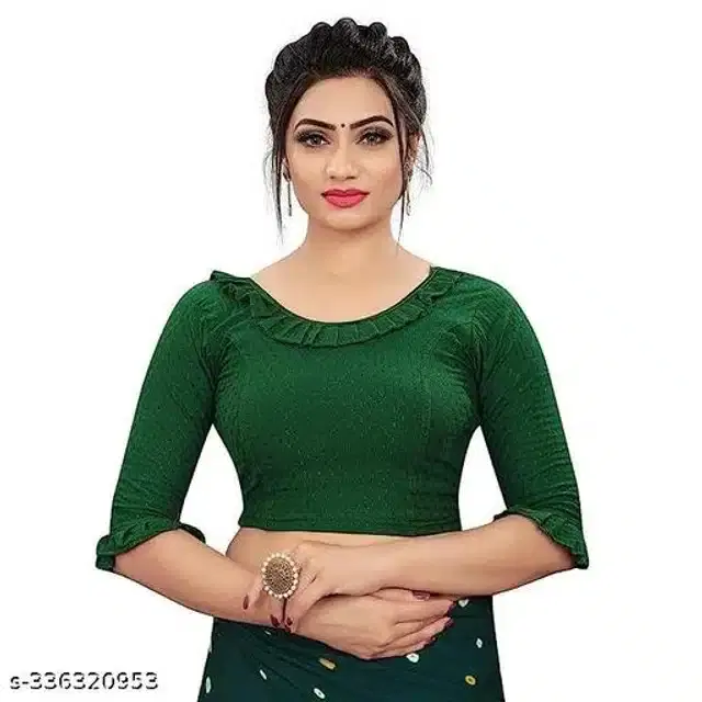 Three-Quarter Sleeves Blouse for Women (Bottle Green, 26)