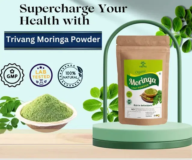 Trivang Organic Moringa Leaf Powder For Weight Loss, Powerful Vitamins & Antioxidants, 50 g