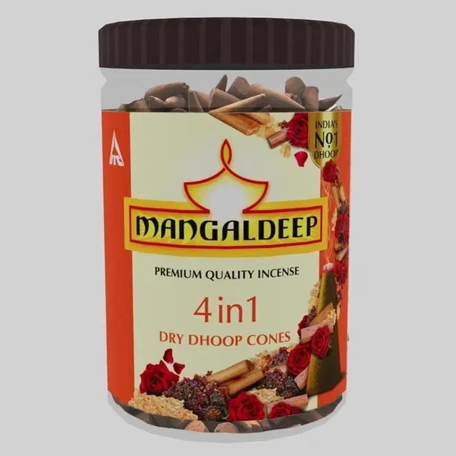 Mangaldeep Dry Dhoop Cones Sandal 230 g (Jar)
