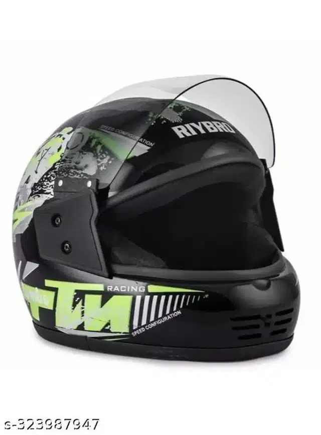 Full Face Helmet for Men & Women, Black & Neon