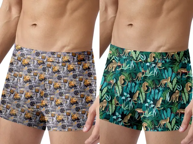 Micro Modal Printed Trunk for Men, Pack of 2 (Multicolor, S)