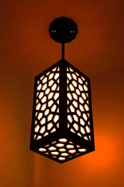 Willson Wooden Hanging Ceiling Light Lamp For Home & Office Decoration, Brown, 25.5 x 12 x 12 CM, NF-017