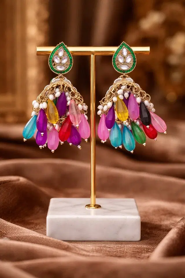 Alloy Earrings for Women & Girls, Multicolour