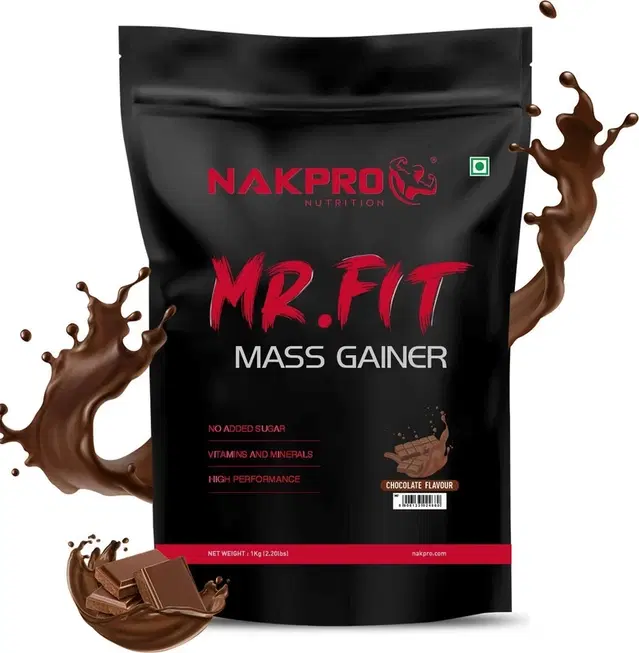 Nakpro Mr. Fit Super Fast Weight Gainers/Mass Gainers 1 Kg, Chocolate