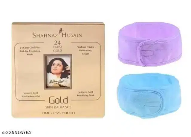 Shahnaz Husain Gold Facial Kit with 2 Pcs Facial Band, Set of 2