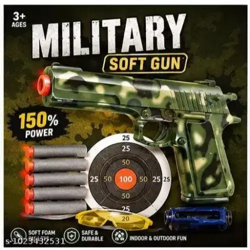 Military Soft Bullet Toy Gun With Foam Darts