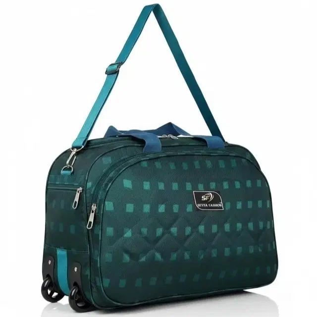 Polyester Trolley Duffel Bag, Teal [61 L]