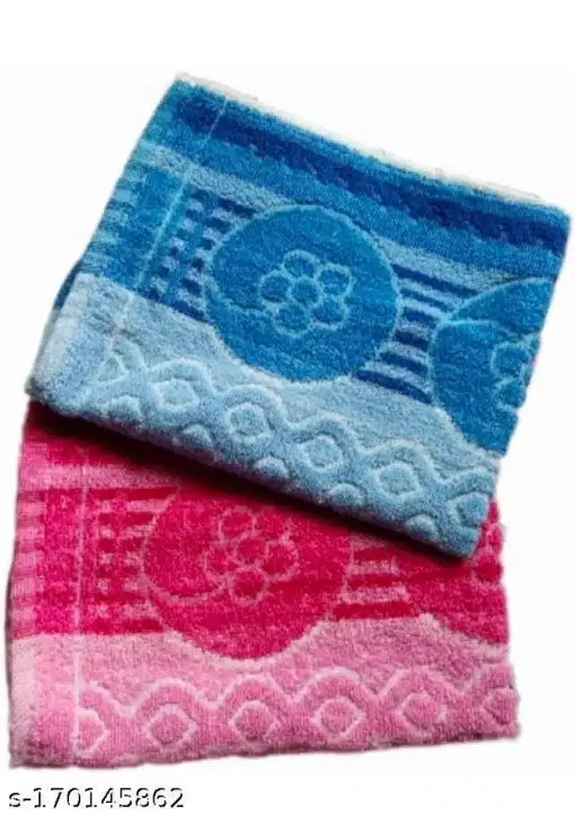 Cotton Hand Towel, Multicolor, 20x10 inches, Pack of 2