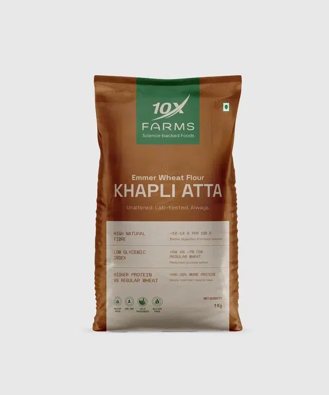 10x Farms Khapli Atta 1 Kg