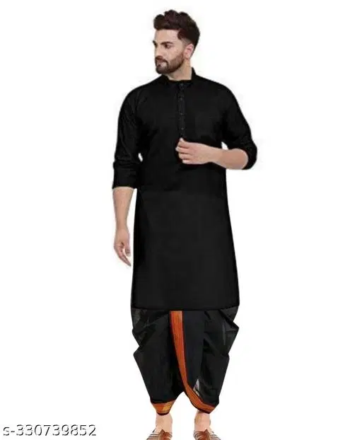 Kurta Set for Men (Black, M)