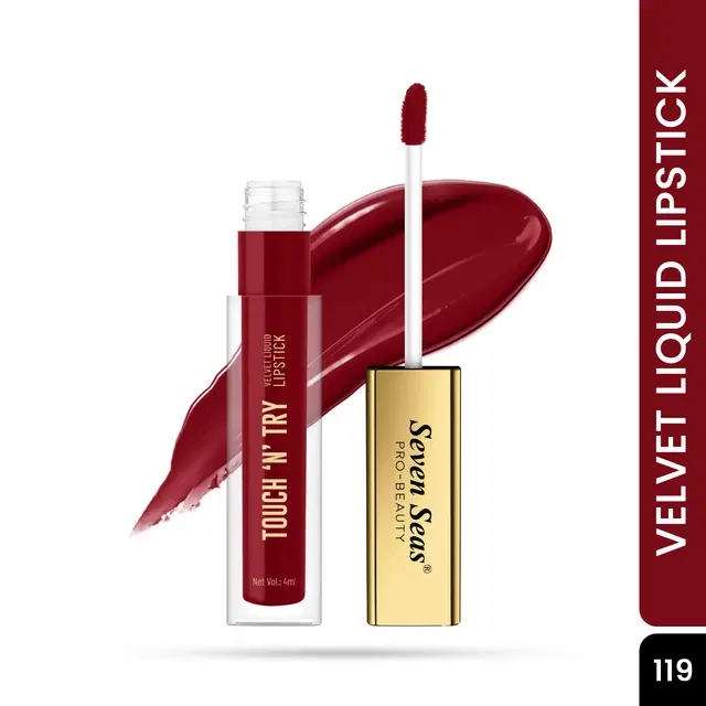 Seven Seas Liquid Lipstick for Women, Maroon (4ml)