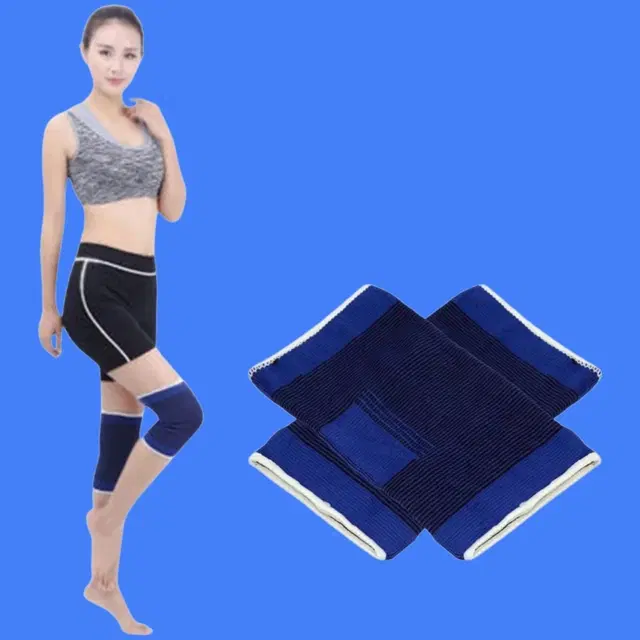 Polyester Solid Knee Sleeves for Women, Blue, Set of 1