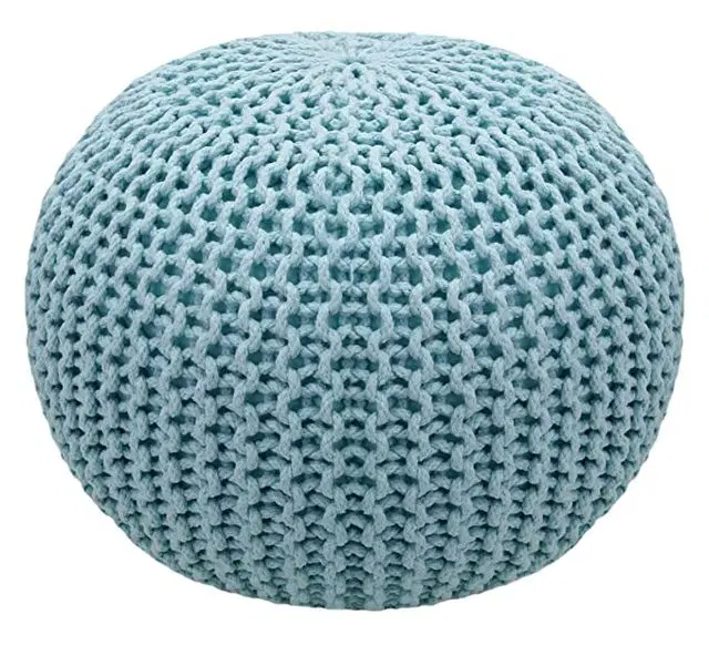 Morado Pouf Puffy/Ottoman Bean Filled Stool For Foot Rest, 20X 14, Sky Blue