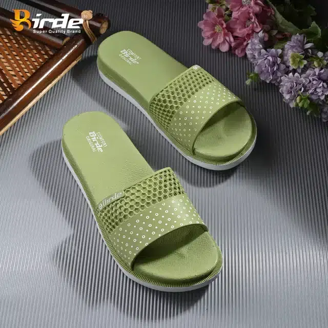 Slip On Sliders for Women (Green, 5)