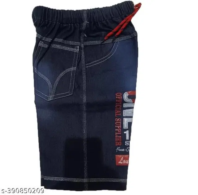 Denim Capris for Boys (Black, 9-10 Years)