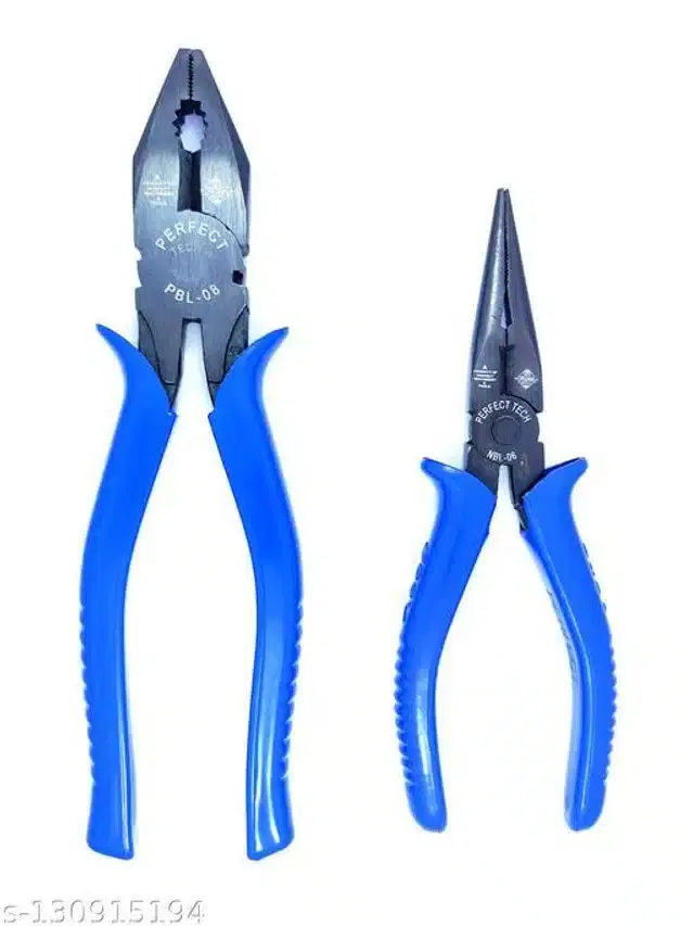 Combination & Long Nose Plier, Set of 2, Blue