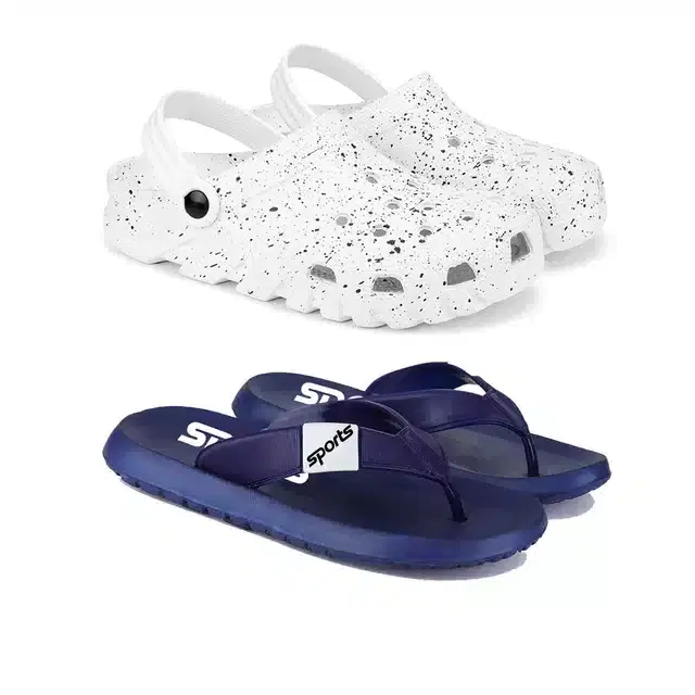 Combo of Men 's Flip Flops, Pack of 2 (Multicolour, 7)