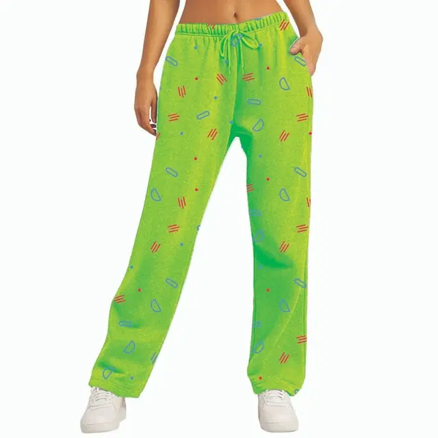Cotton Printed Jogger Pants for Women (Multicolor, L)