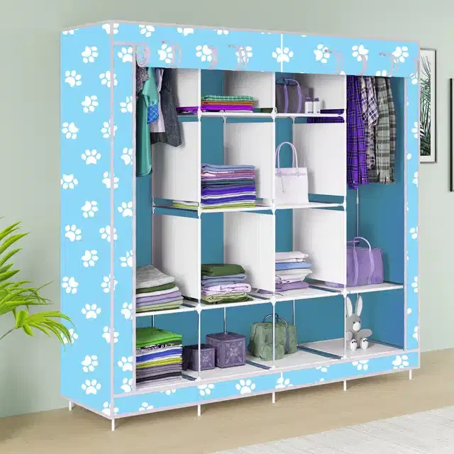 Carbon Steel 3 Door 12 Shelf Printed, Multicolor