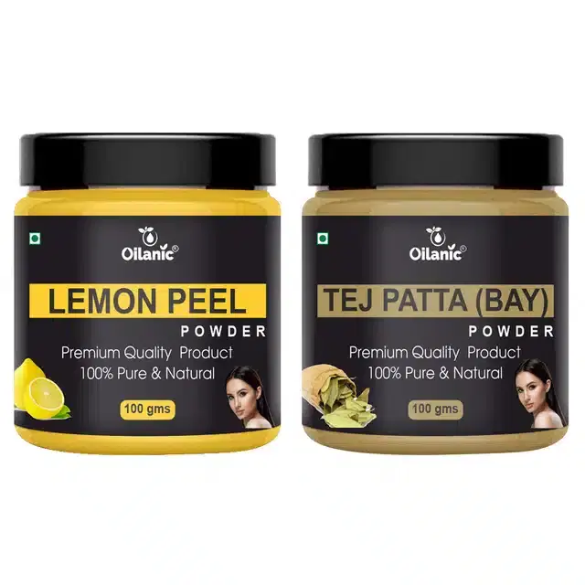 Natural Lemon Peel & Tej Patta Powder for Skin & Hair, Pack of 2, 100 g