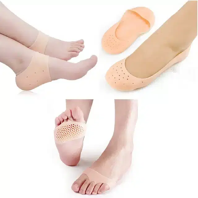 Silicone Gel Heel Socks with Pad, Assorted, Set of 3