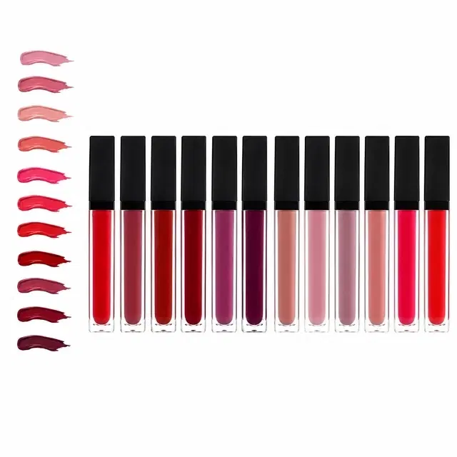 Non Transfer Waterproof Super Stay Matte Liquid Lipstick, Red, Pink, Nude, Wine, Magenta, Brown, Maroon, Light Pink, Dark Nude, 48 ml [Pack of 12]