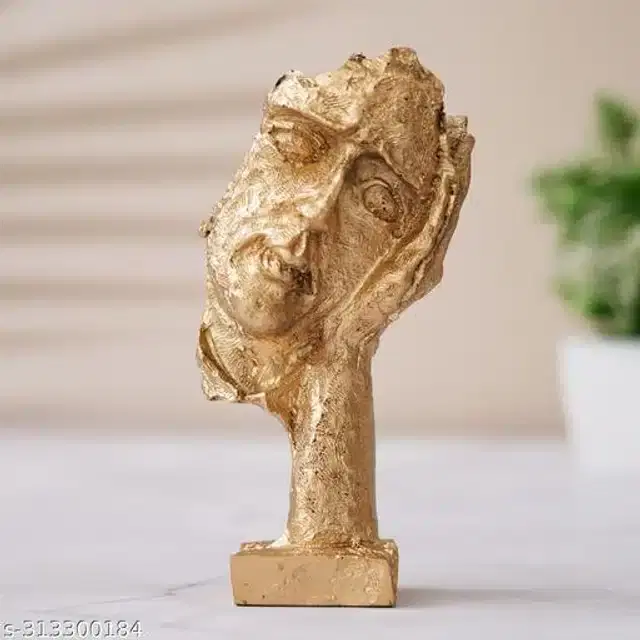 Resin Face Statue Showpiece, Gold