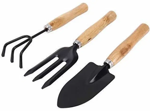 Gardening Tools Set, Black::Multicolor, Set of 3