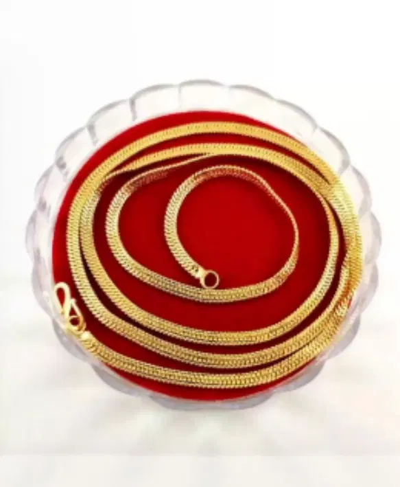 Gold Plated Brass Chain for Men, Gold