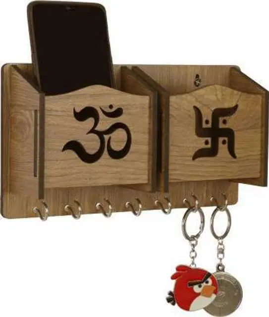 Fancy Wooden Key Holder, Dark Brown, HC-026