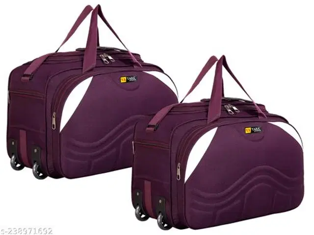 Polyester Duffel Bags, Purple, Pack of 2