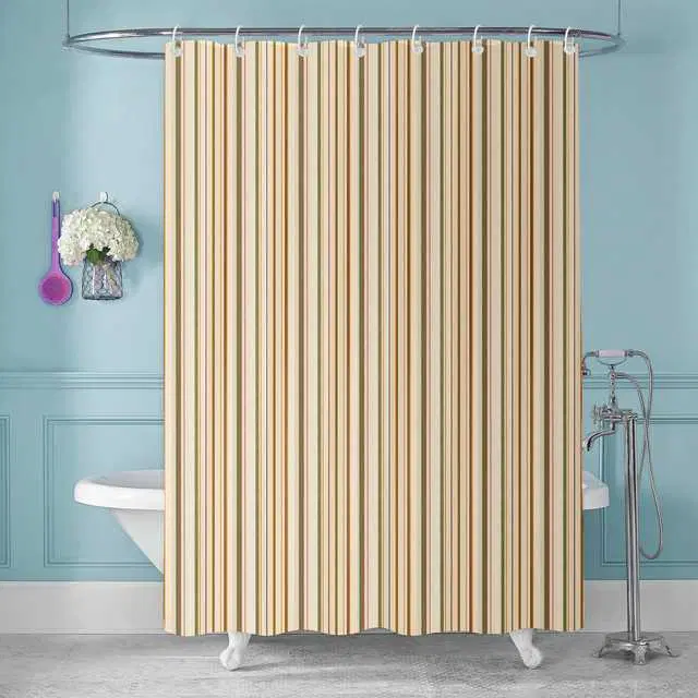 E-Retailer PVC Waterproof Shower Curtain, Brown & Red, 84X54 Inches, SPM-13