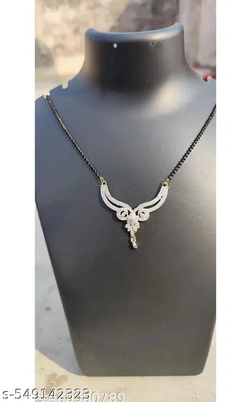 White Single Strand Mangalsutra for Women (Free Size)